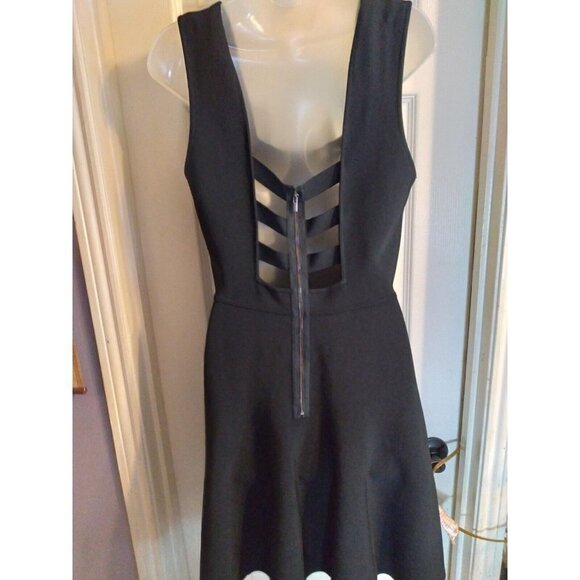 Bcbg Maxazria Dress Black Sleeveless Strapy Lined Back Sz L - Picture 5 of 11